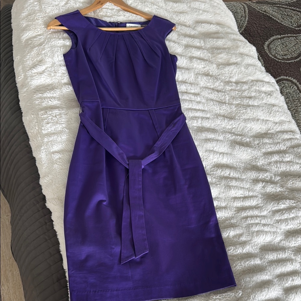 Calvin Klein Purple Sheath Midi Dress Size 2